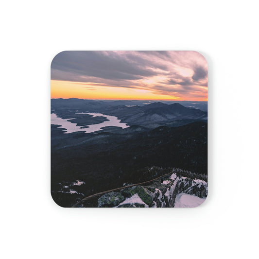 Cork Back Coaster - Lake Placid View, Whiteface Mt.