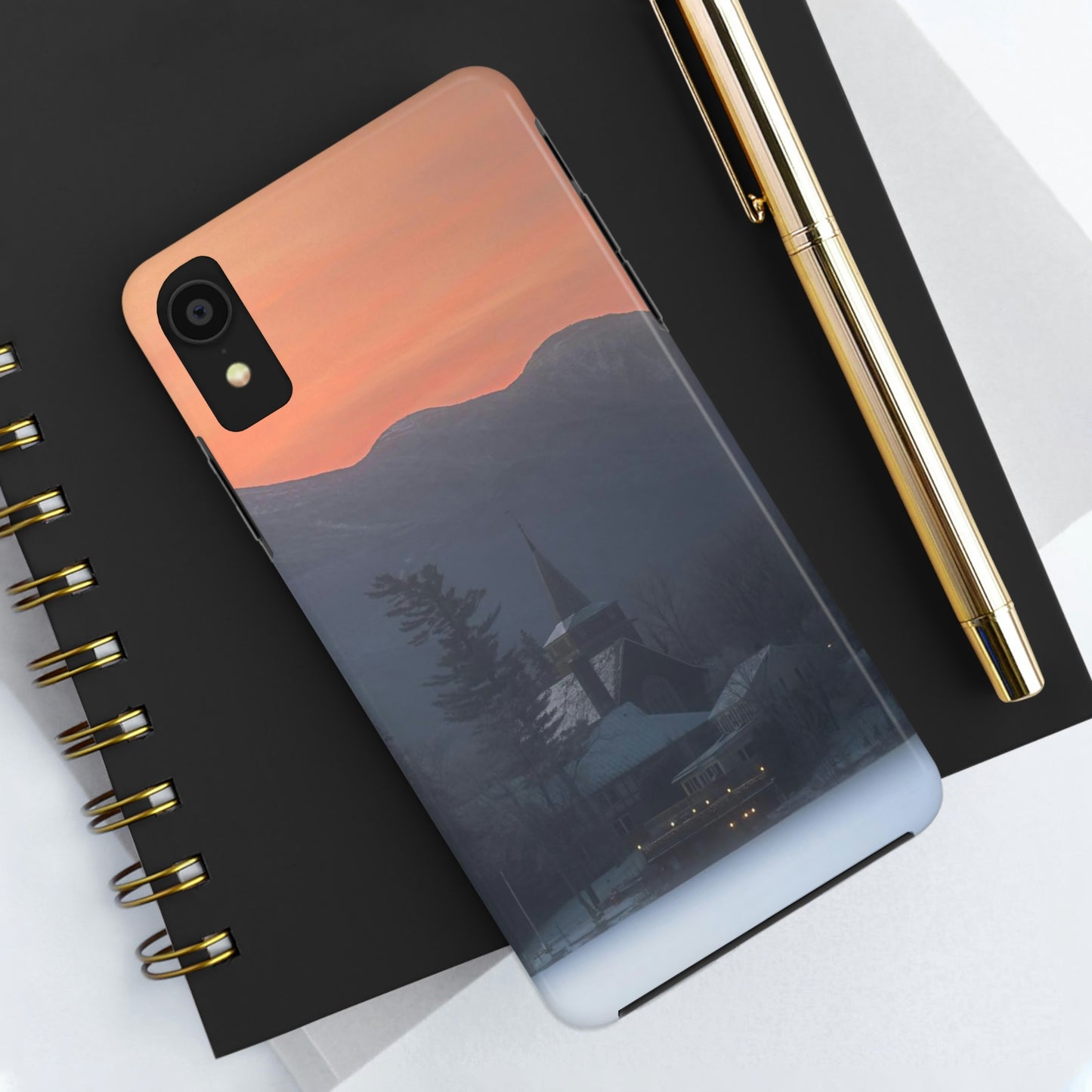 Impact Resistant Phone Case - Mirror Lake Winter Sunrise