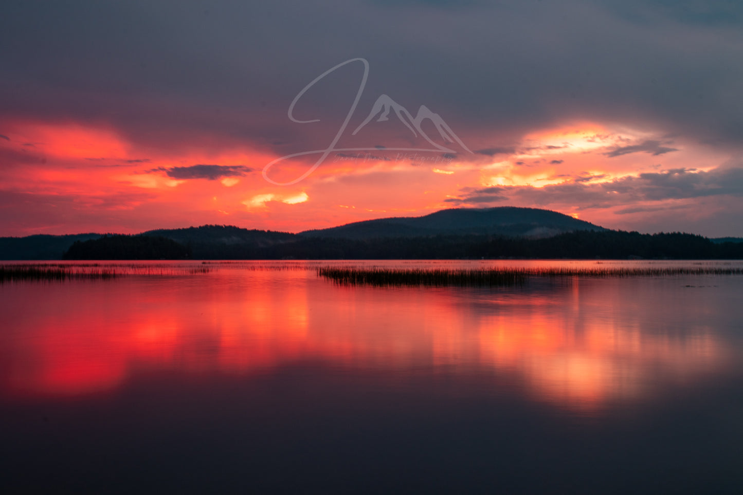 print of a sunset over Tupper Lake