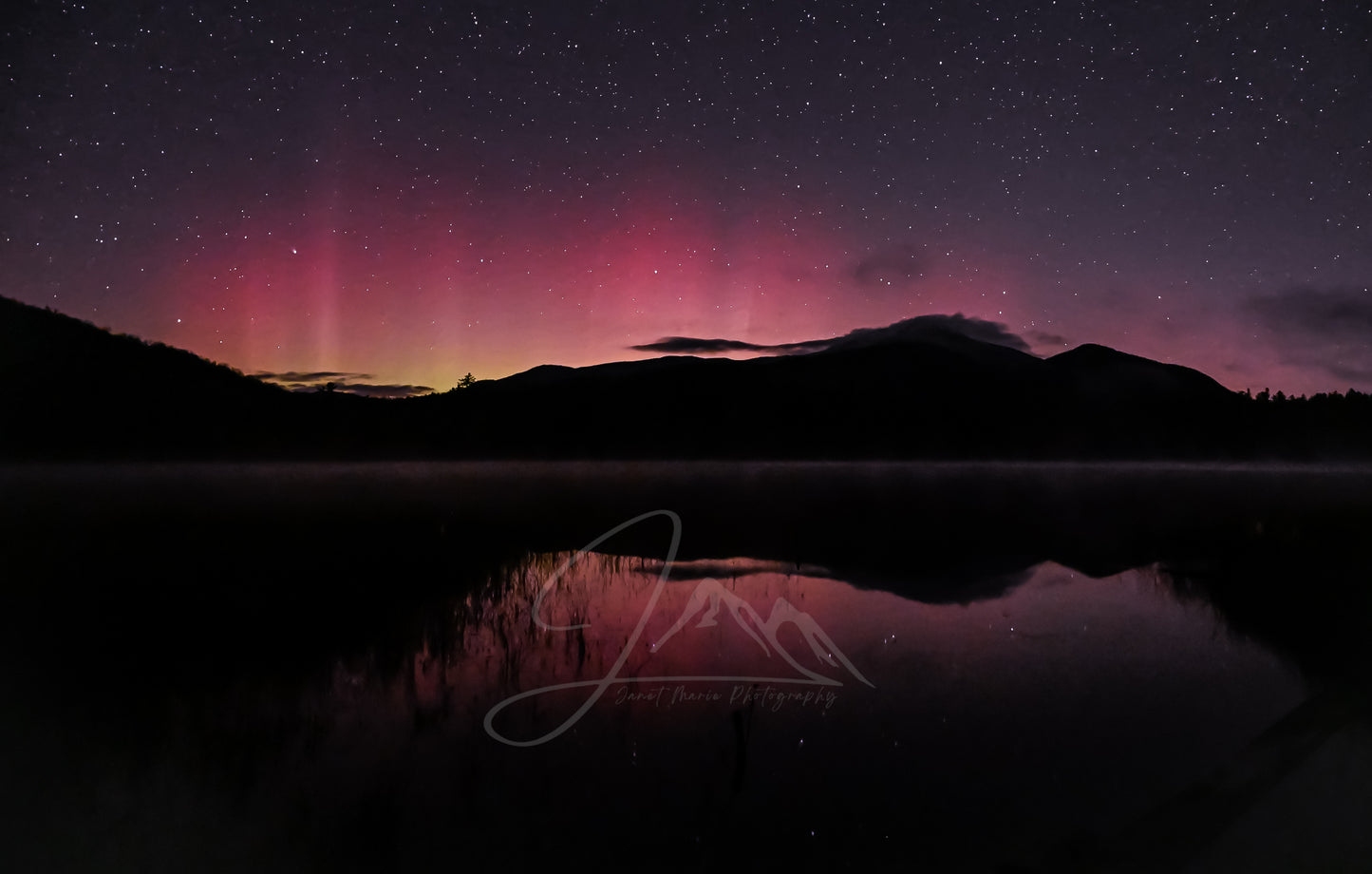 print of Northern Lights over Whiteface Mountain