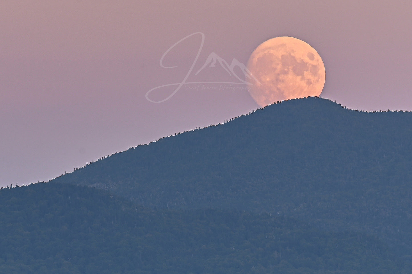 print of Harvest Moon Rising at Sunset