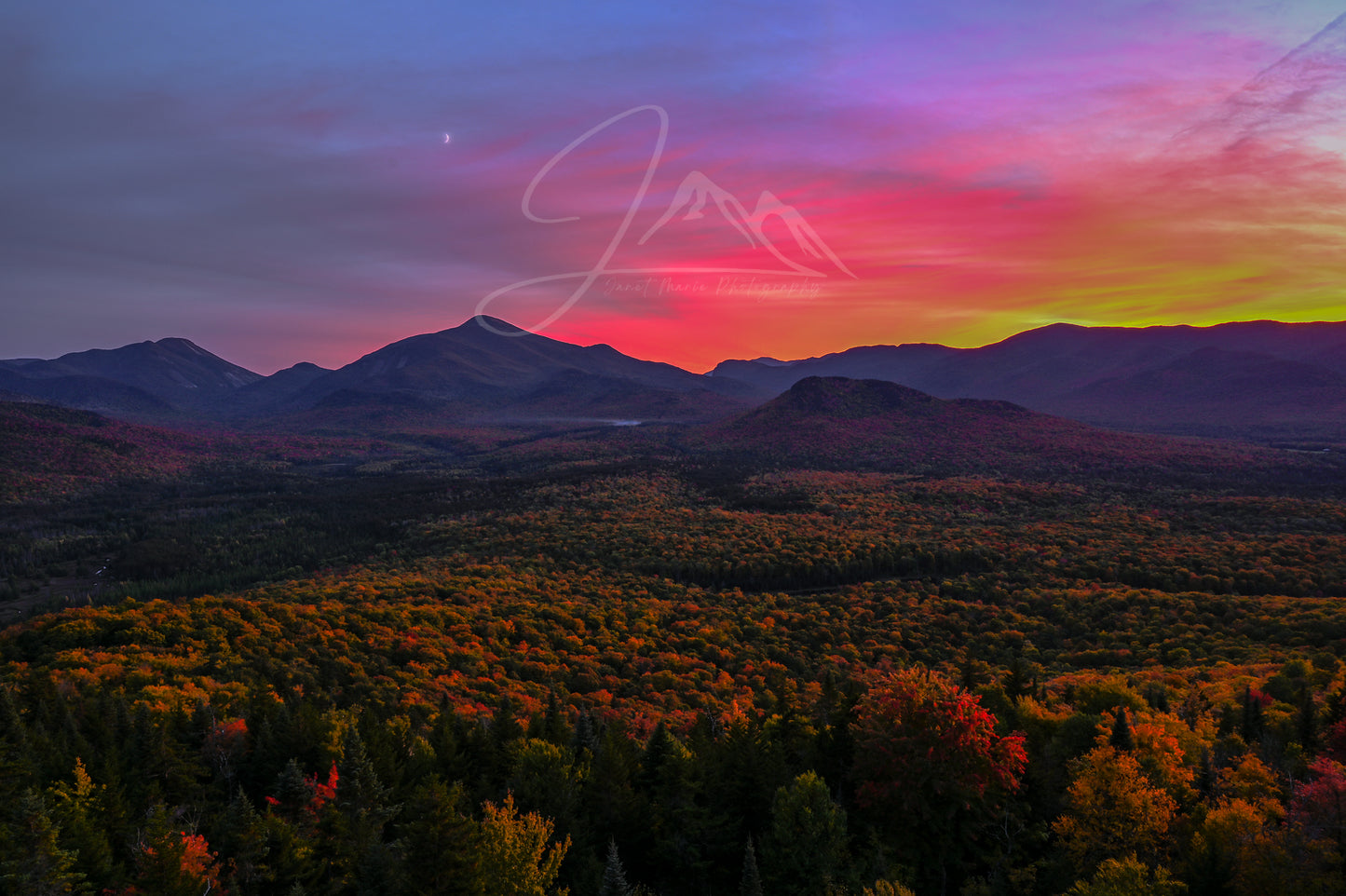 print of a Sunset from mt van Hoevenberg