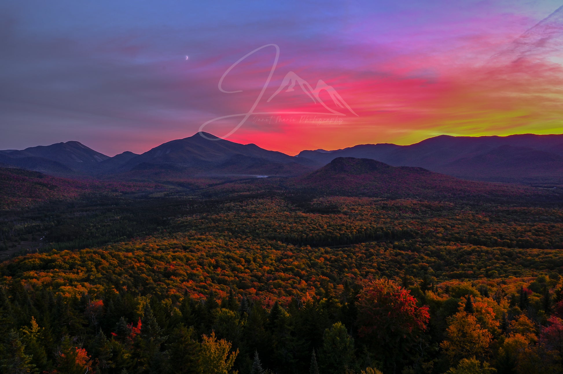print of a Sunset from mt van Hoevenberg