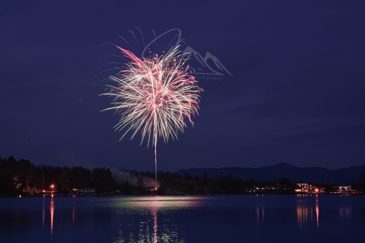 print of Independence Day Fireworks over Mirror Lake