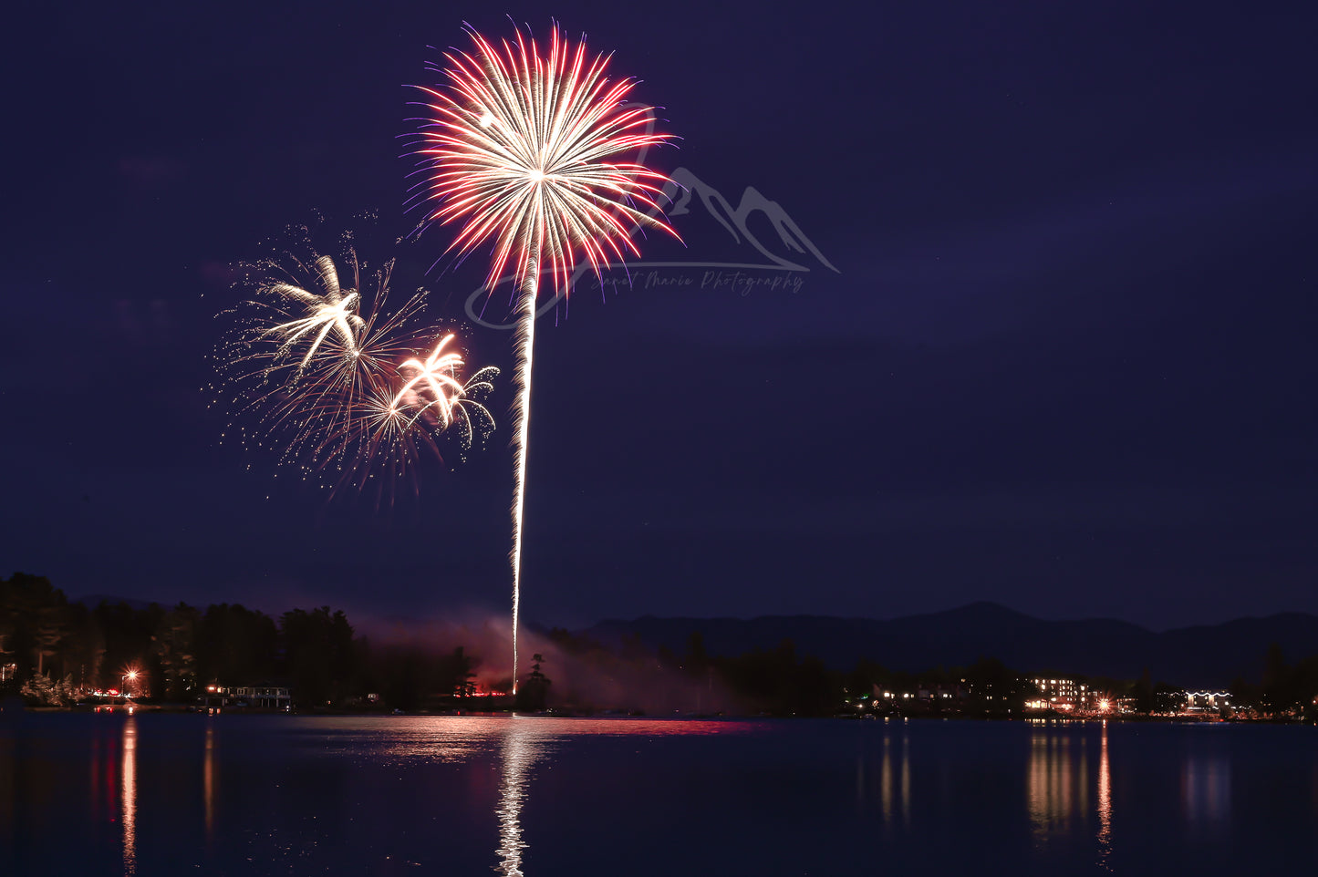 print of Fireworks over Mirror Lake