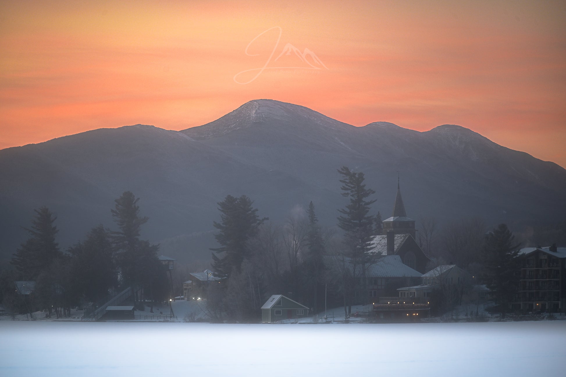 print of a Sunrise on Mirror Lake