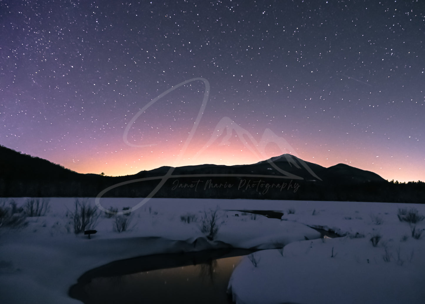 print of a Starlit Aurora over Whiteface