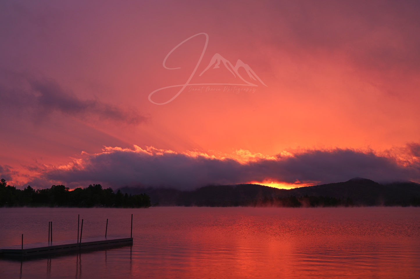 print of a sunset on a lake