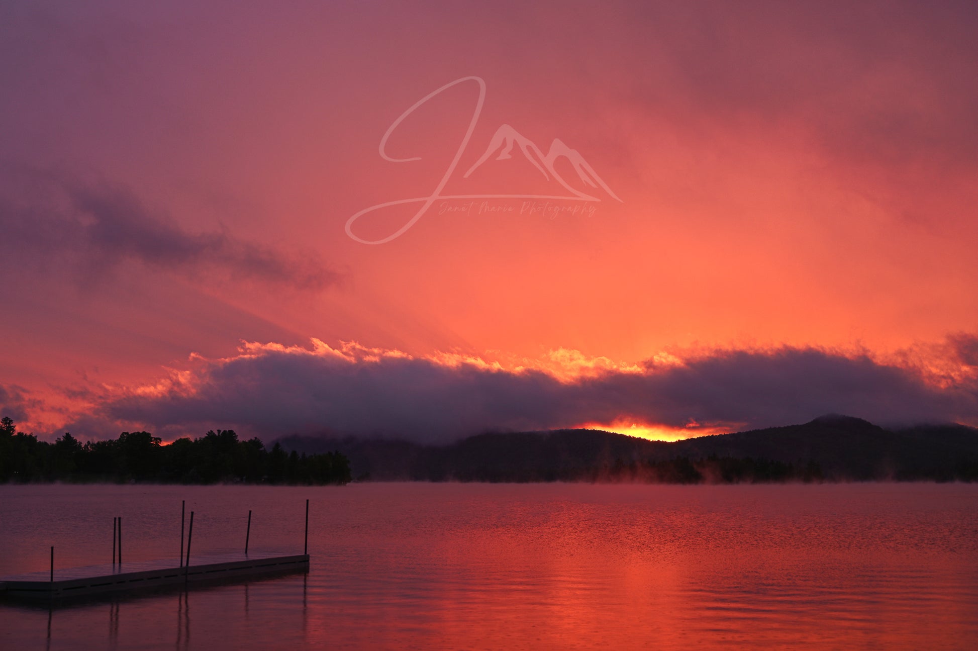 print of a sunset on a lake