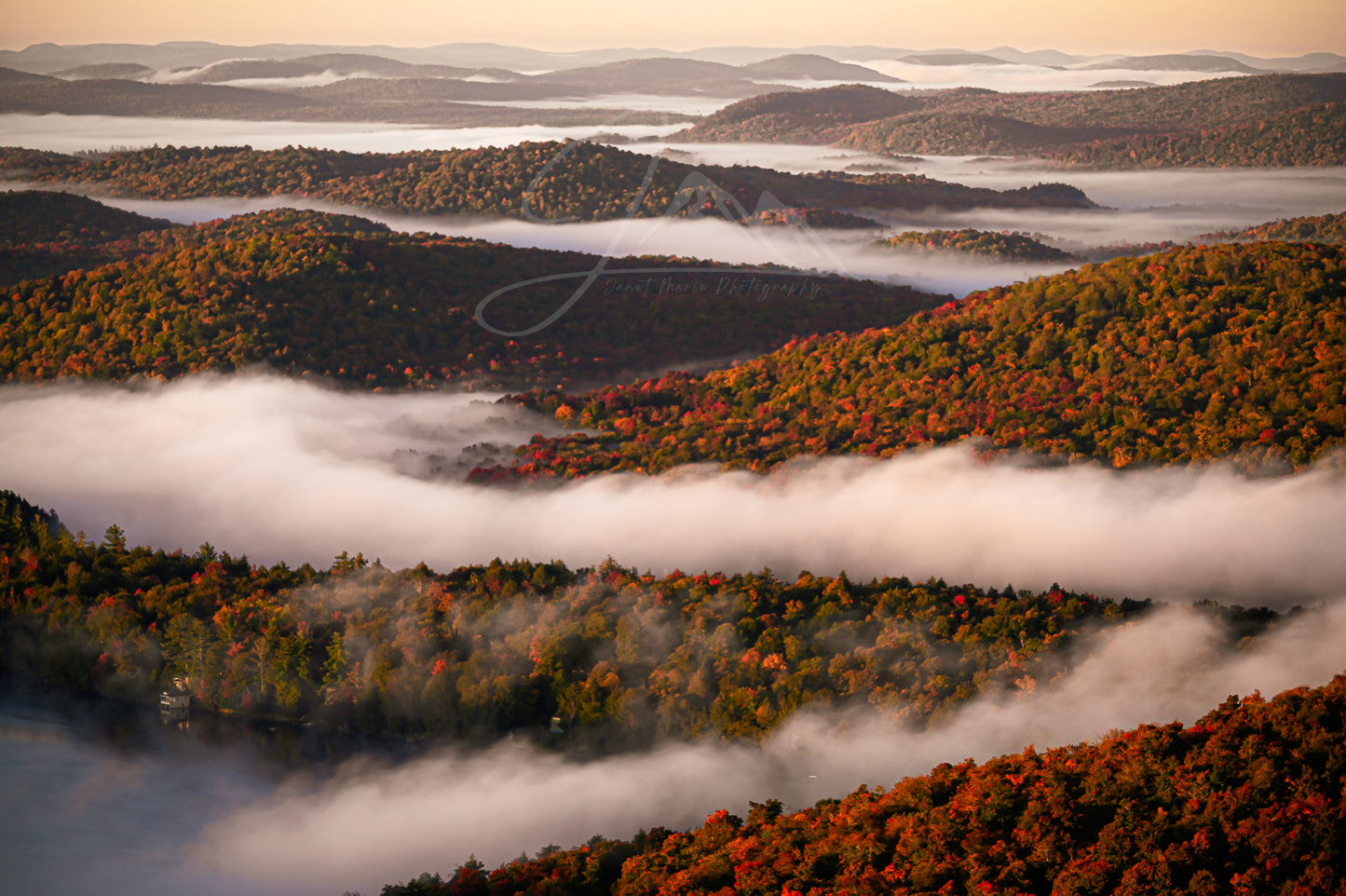Print of a Fall Inversion in the Adirondack Mountains