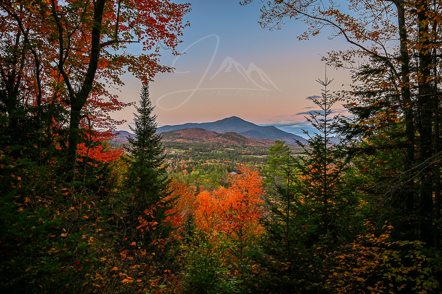 Print of fall in Lake Placid Adirondack Mountains