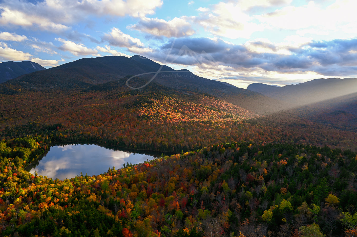 Print of Evening Rays over Heart Lake from Mount Jo