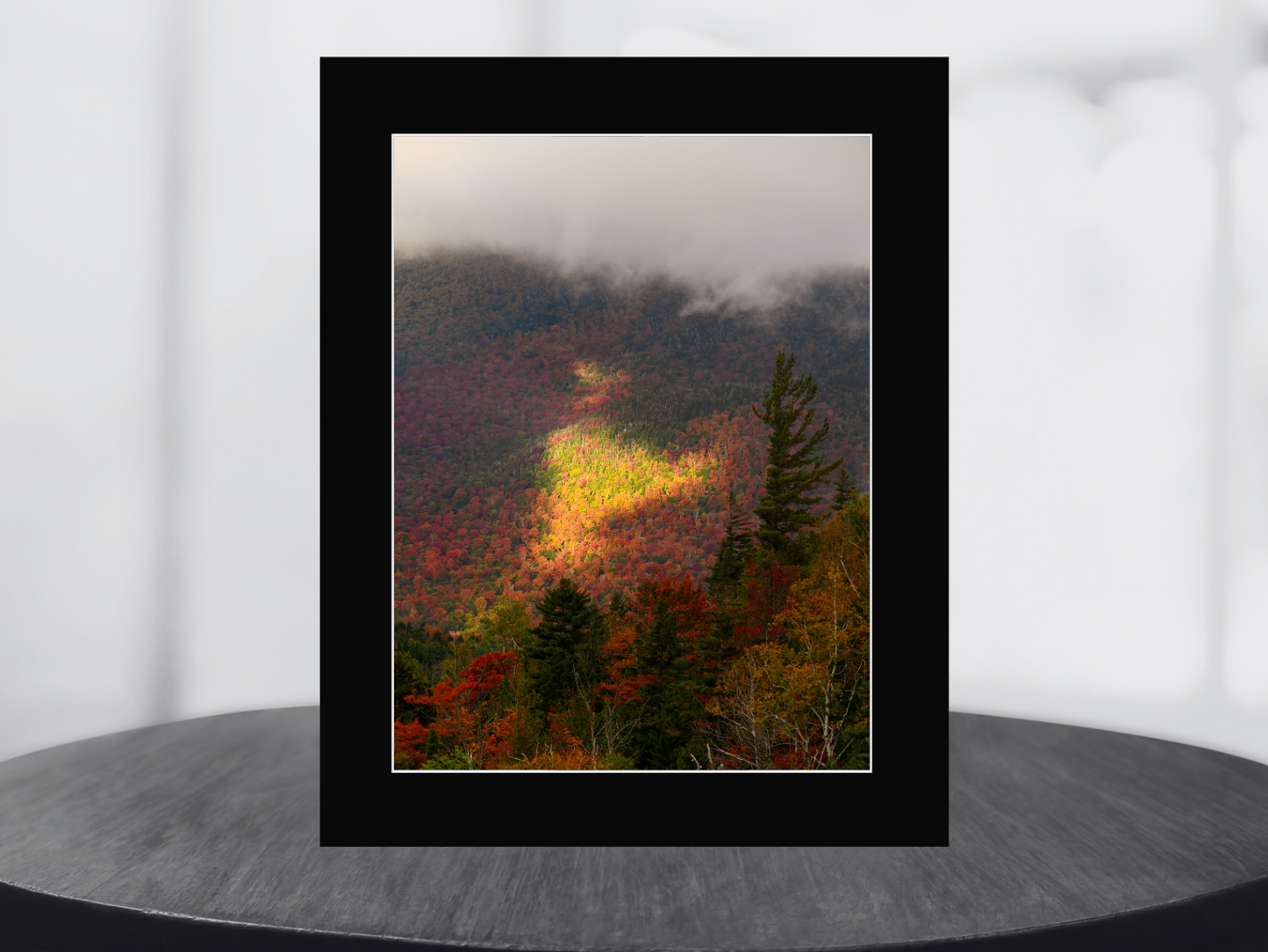 Autumn fog and sun wall art
