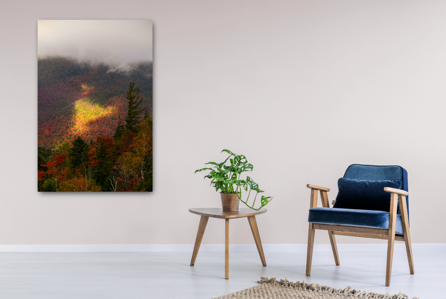Autumn fog and sun wall art
