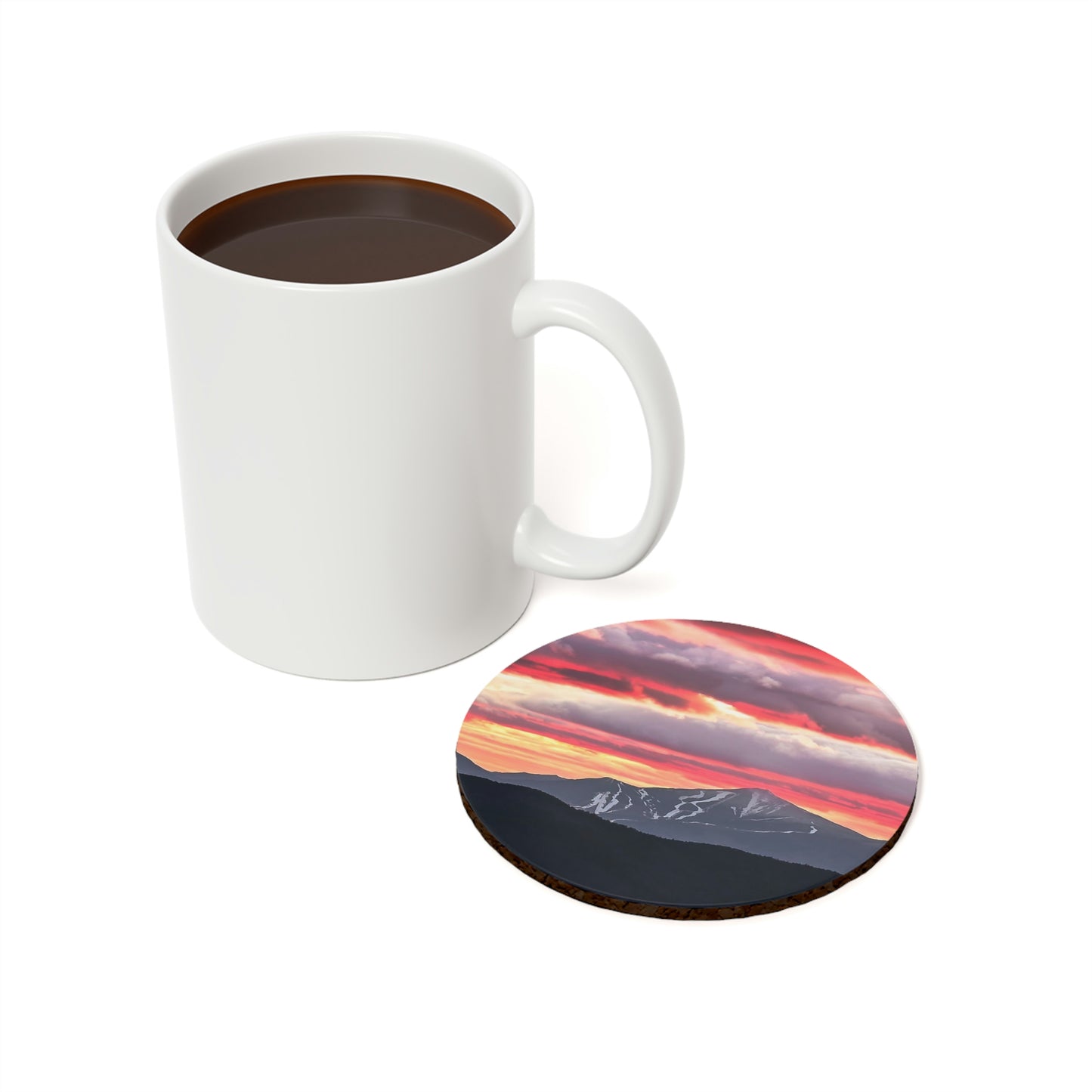 Cork Back Coaster - Whiteface Mt. Sunset