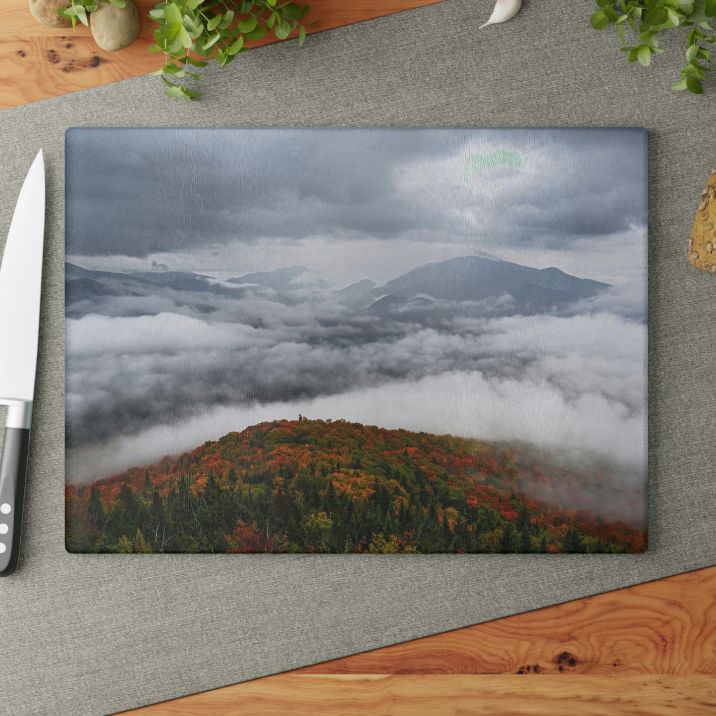 Glass Cutting Board - Autumn Mood from Mt. Van Hoevenberg