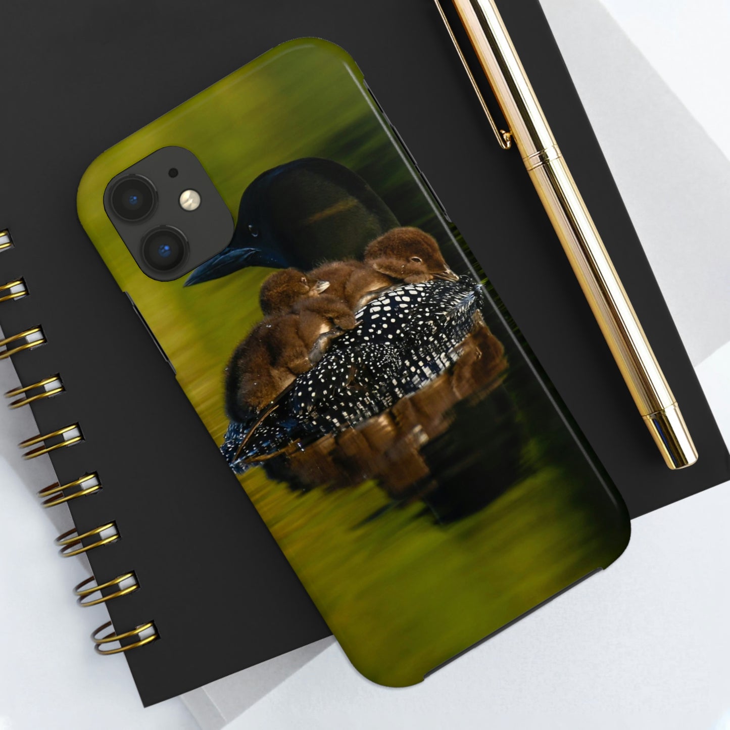 Impact Resistant Phone Case - Mother Loon & Babies