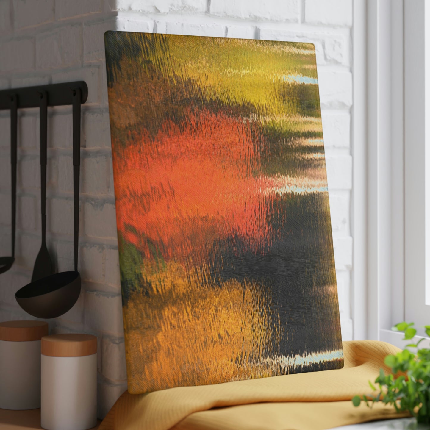 Glass Cutting Board - Reflections of Autumn