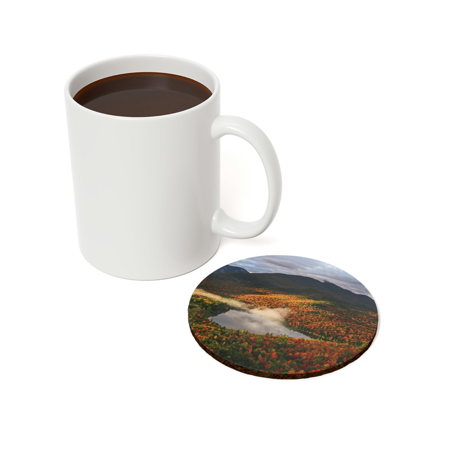 Cork Back Coaster - Heart Lake Autumn