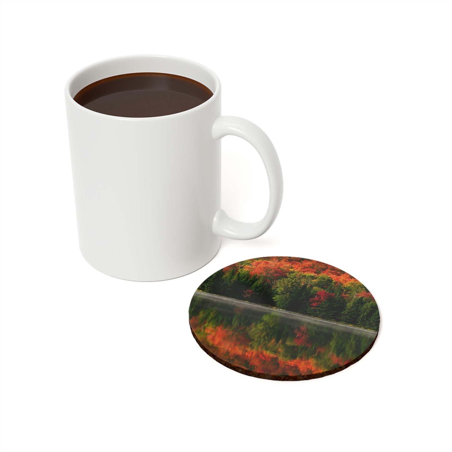 Cork Back Coaster - Autumn Reflections