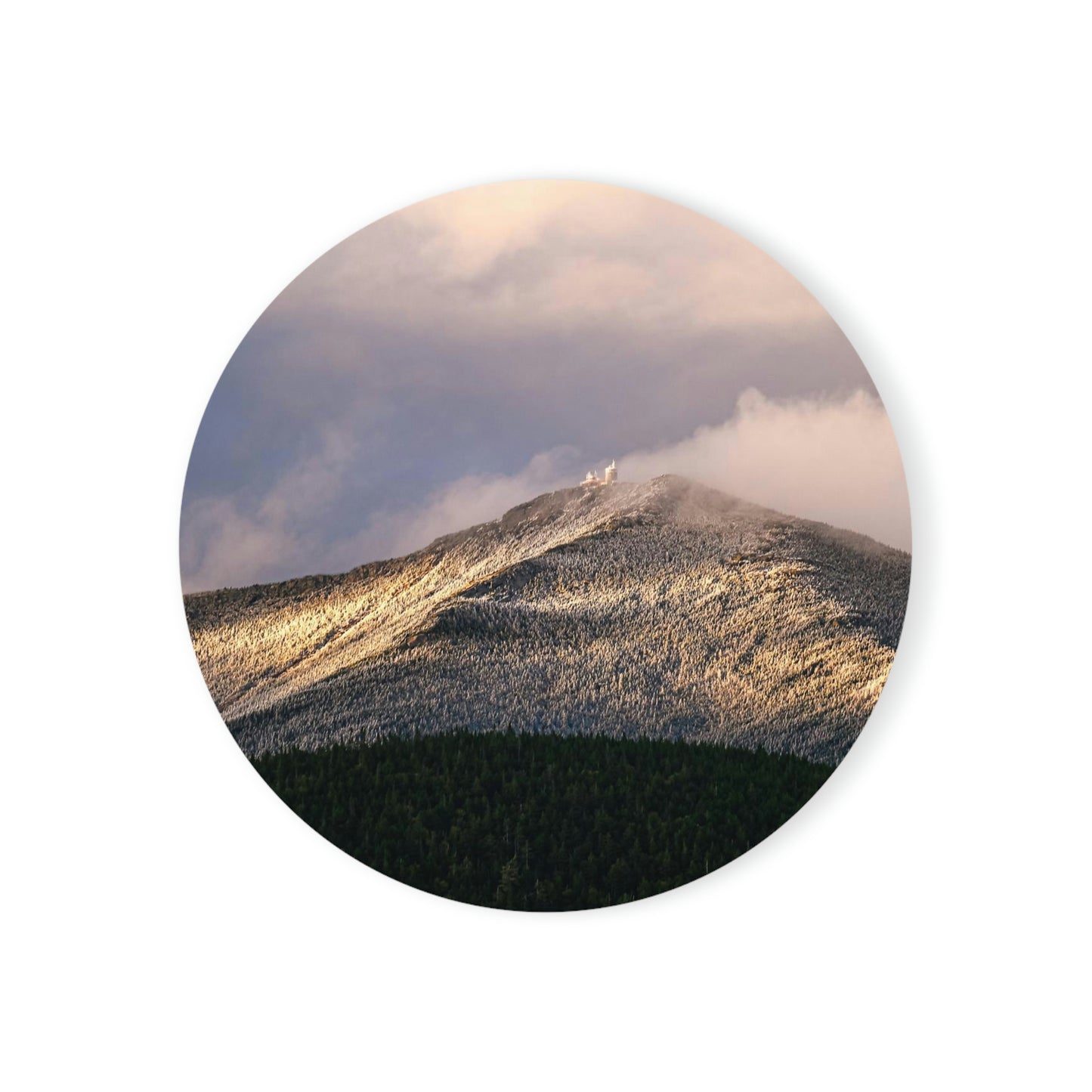 Cork Back Coaster - Whiteface Early Snow