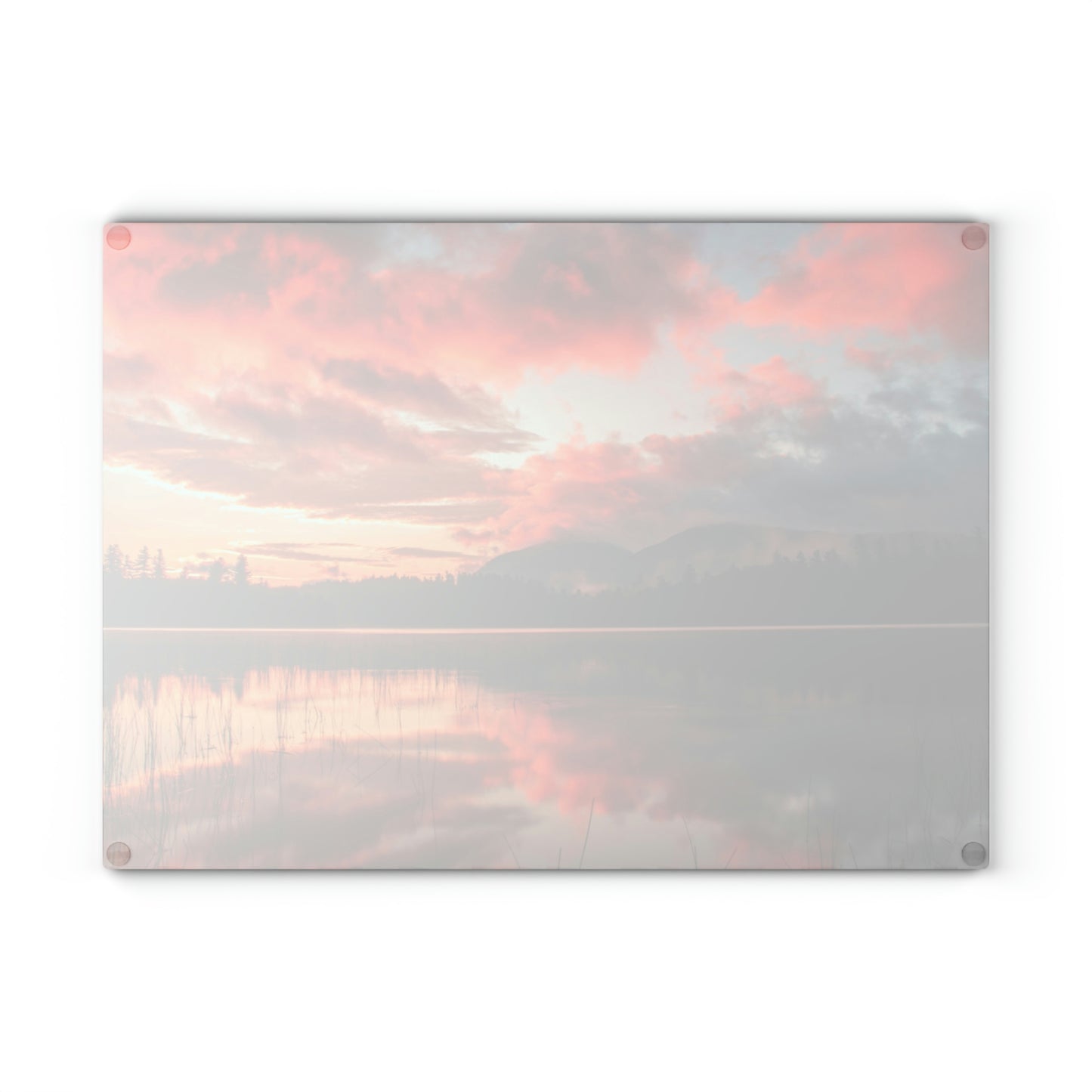 Glass Cutting Board - Connery Pond Sunrise
