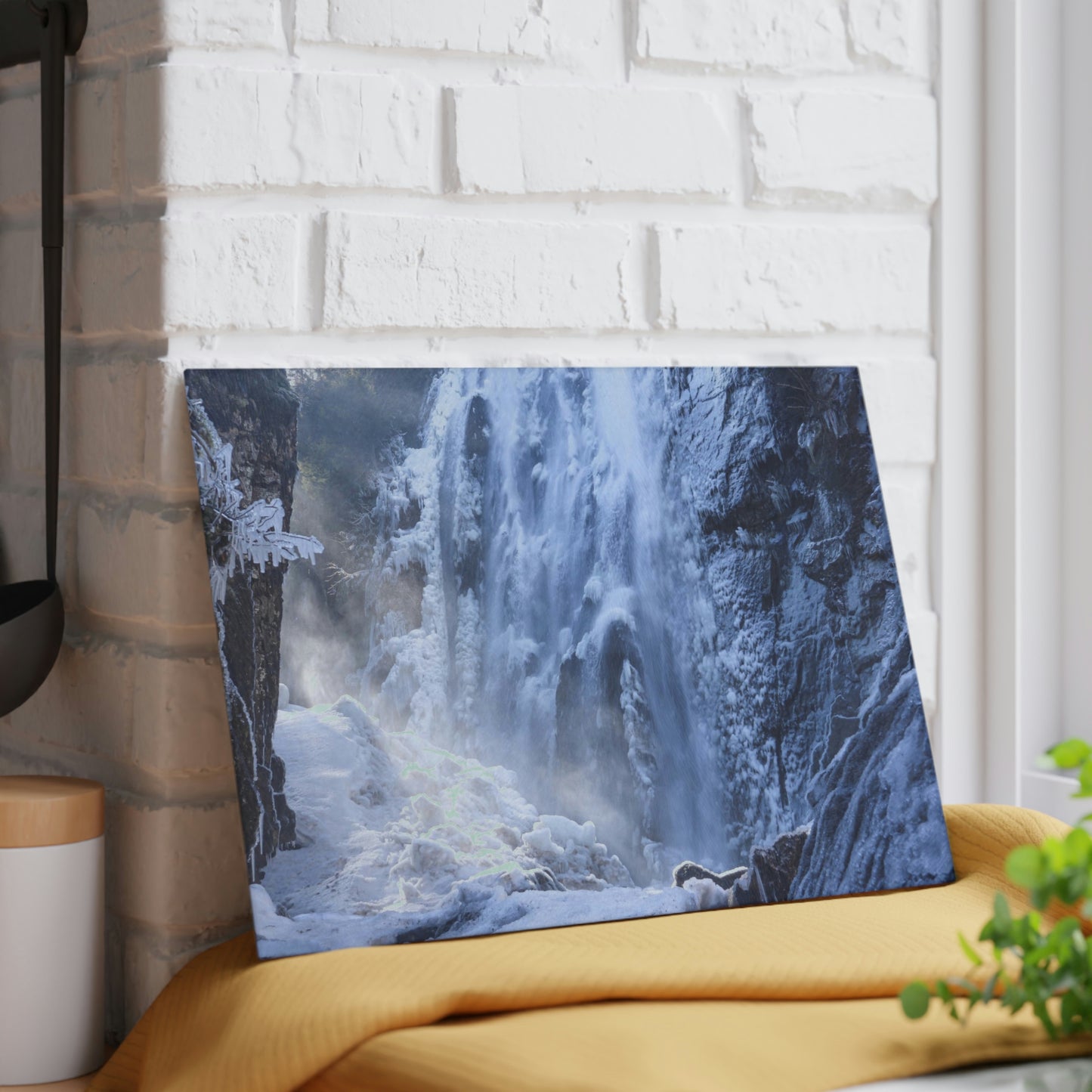 Glass Cutting Board - Frozen Rainbow Falls