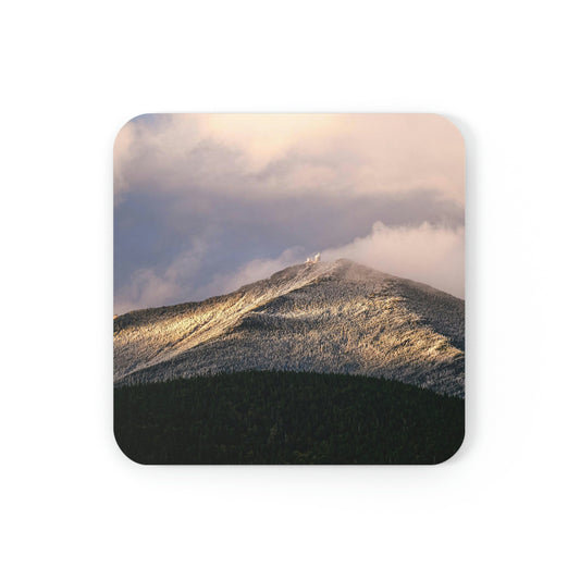 Cork Back Coaster - Whiteface Early Snow