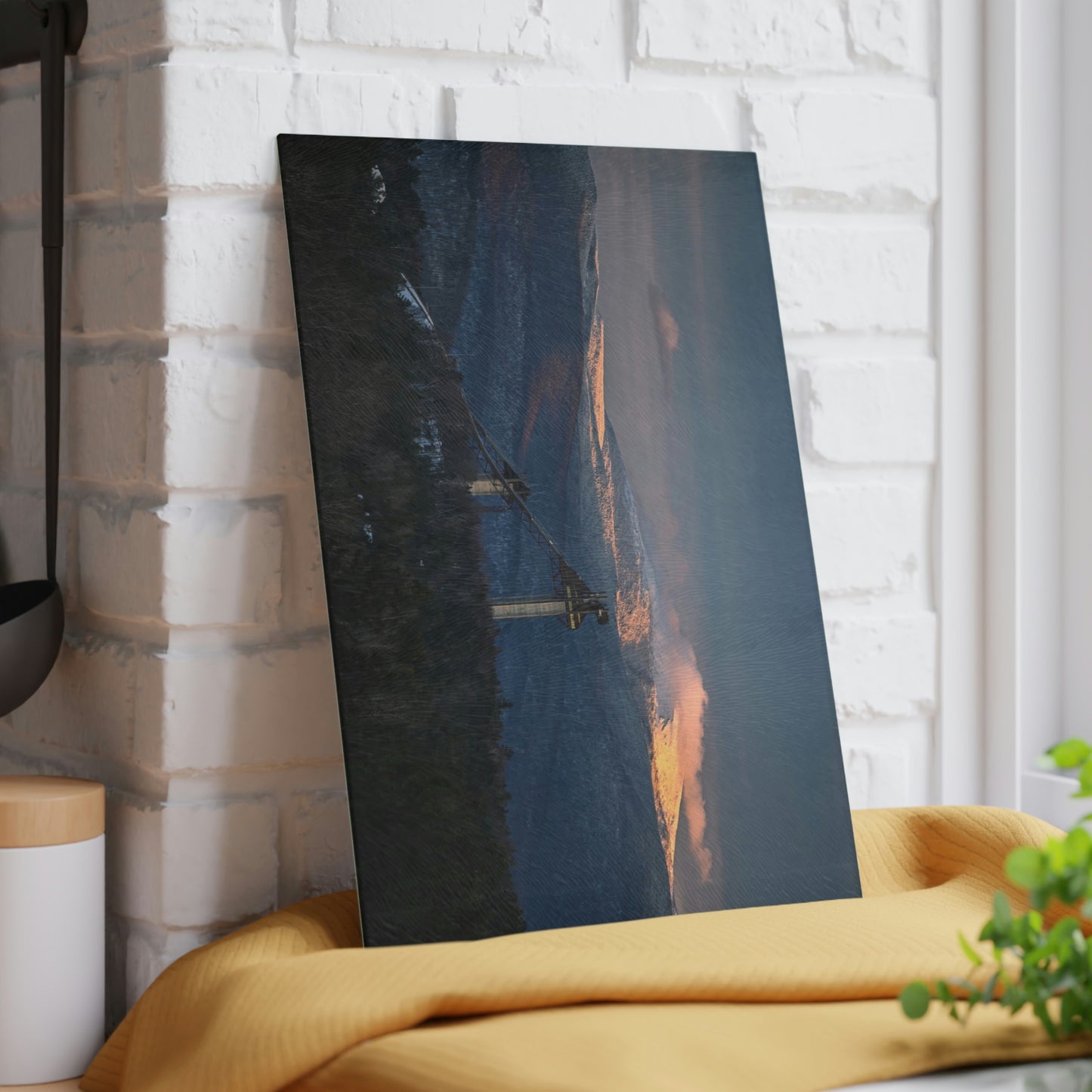 Glass Cutting Board - Olympic Ski Jumps, Lake Placid
