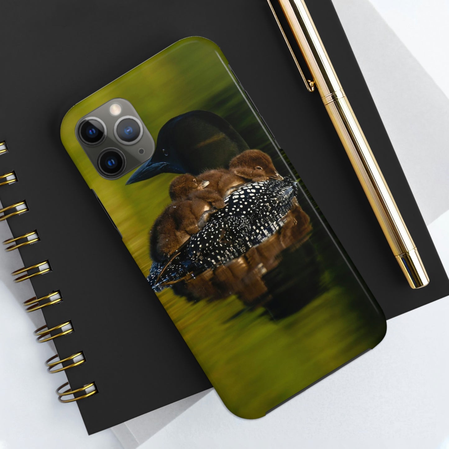 Impact Resistant Phone Case - Mother Loon & Babies