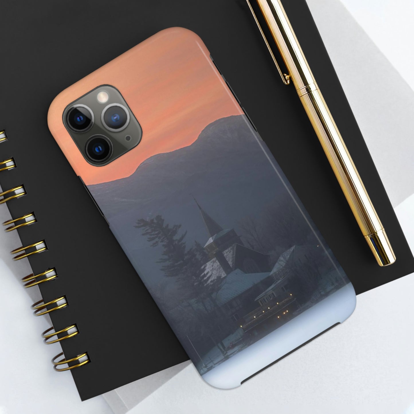 Impact Resistant Phone Case - Mirror Lake Winter Sunrise