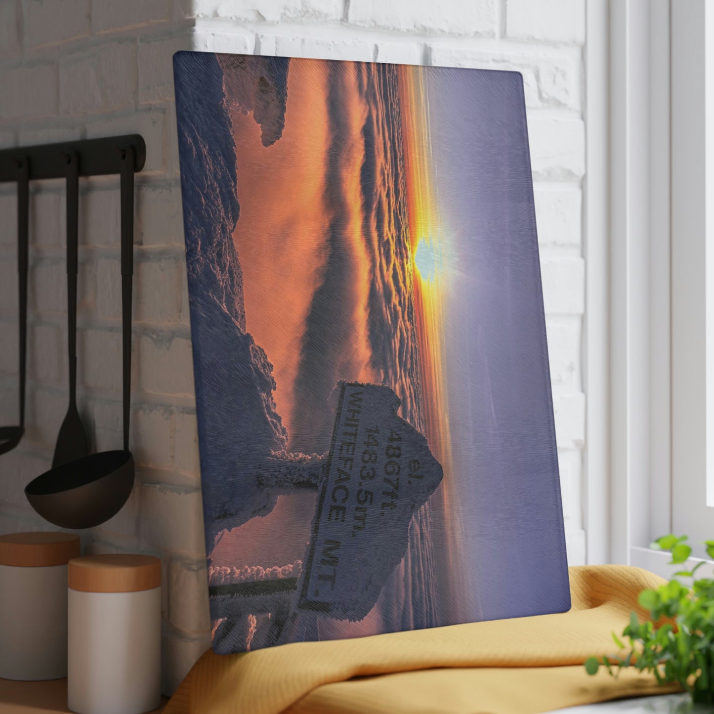 Glass Cutting Board - Above it All, Whiteface Mt.