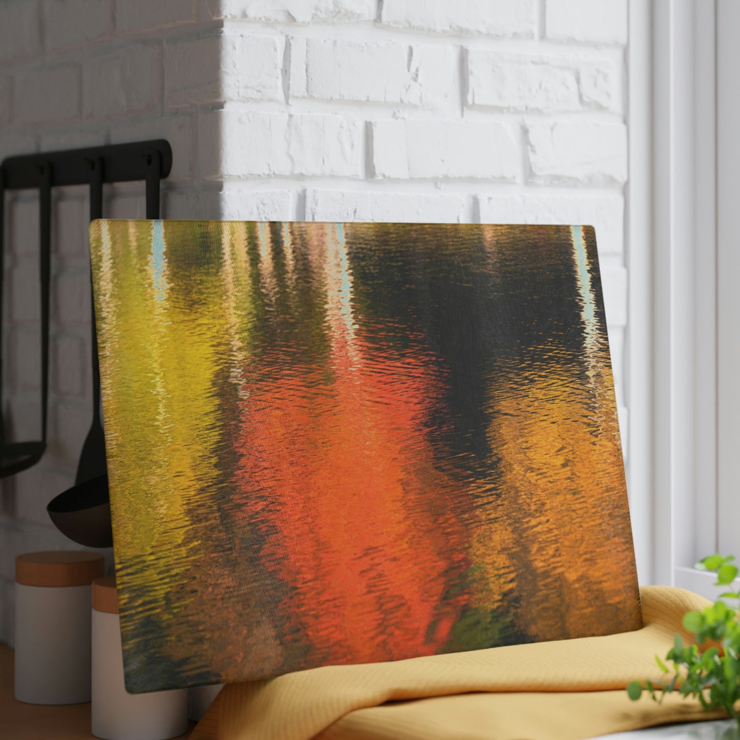 Glass Cutting Board - Reflections of Autumn