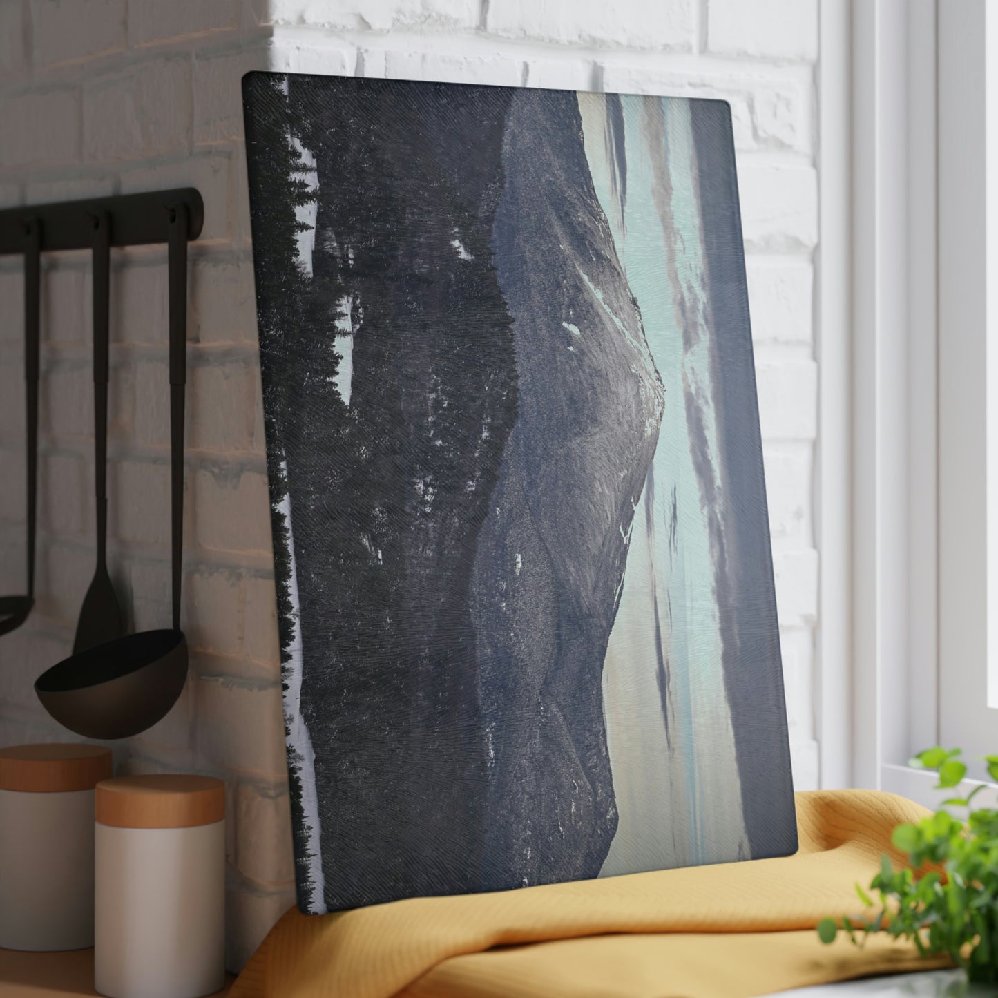 Glass Cutting Board - Mountain Town