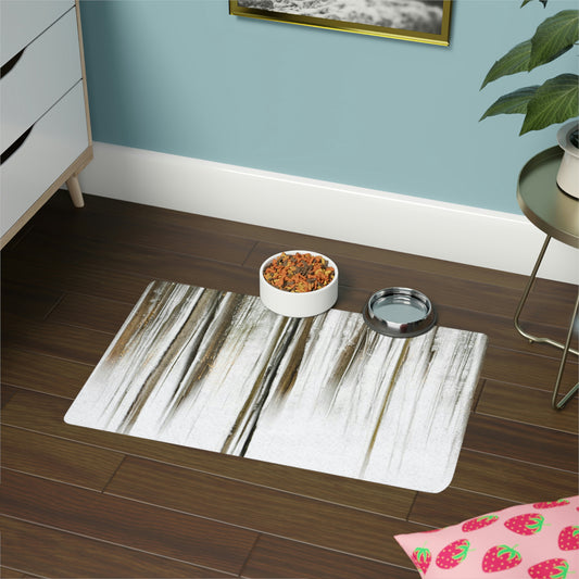 Pet Food Mat - Abstract Winter Woods