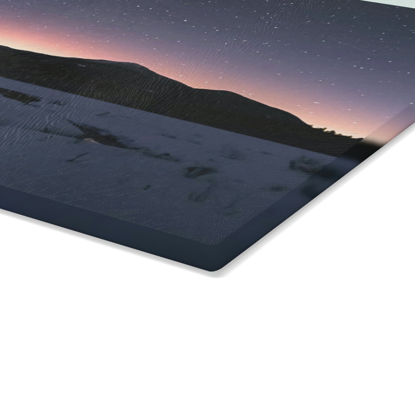 Glass Cutting Board - Starlit Aurora over Whiteface Mt.