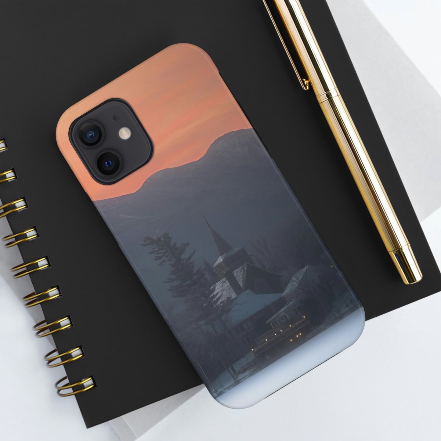 Impact Resistant Phone Case - Mirror Lake Winter Sunrise