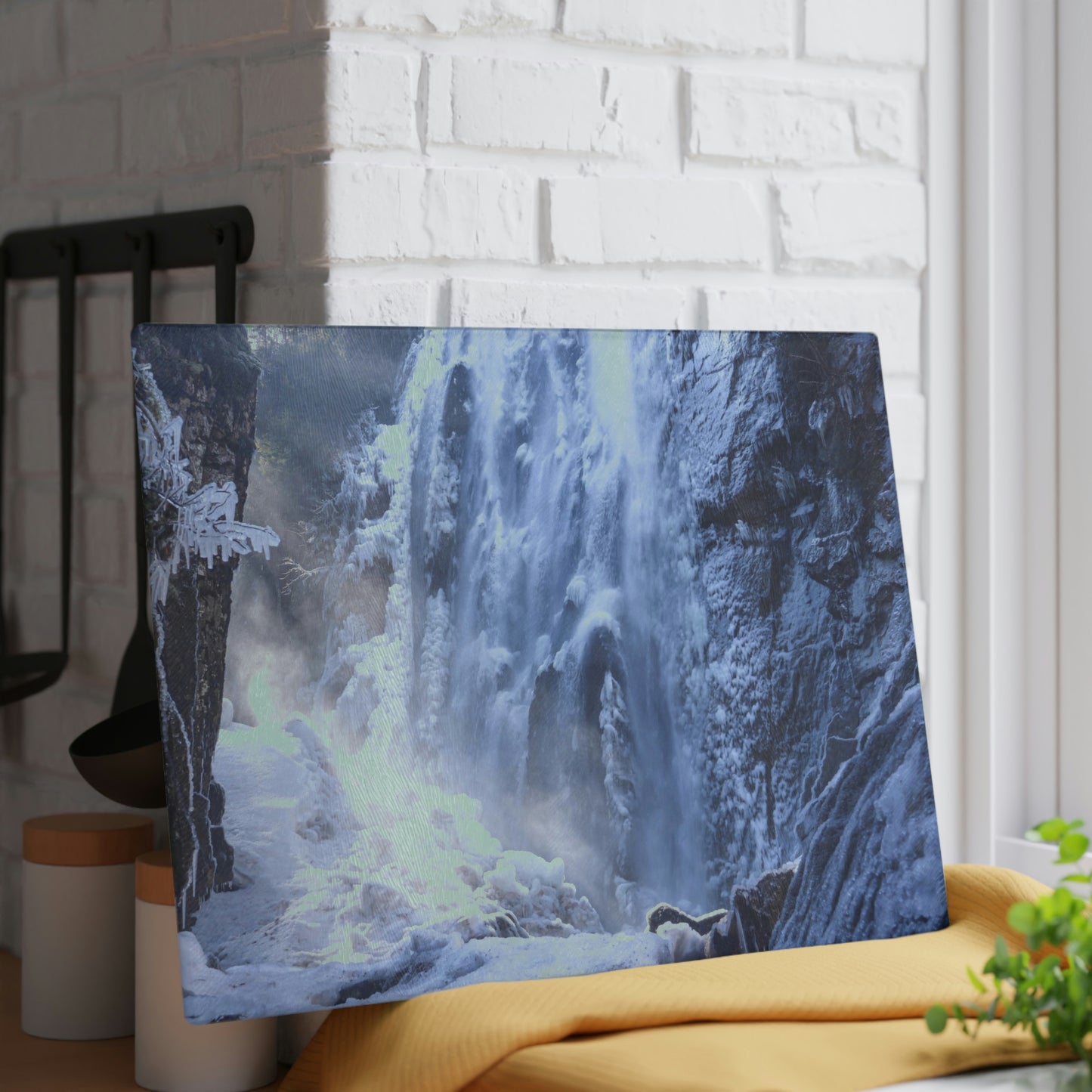 Glass Cutting Board - Frozen Rainbow Falls