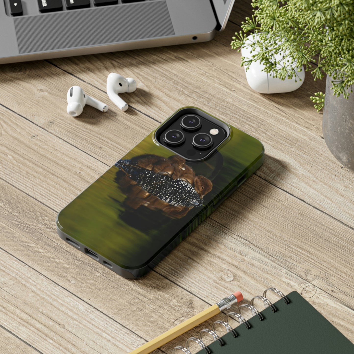 Impact Resistant Phone Case - Mother Loon & Babies