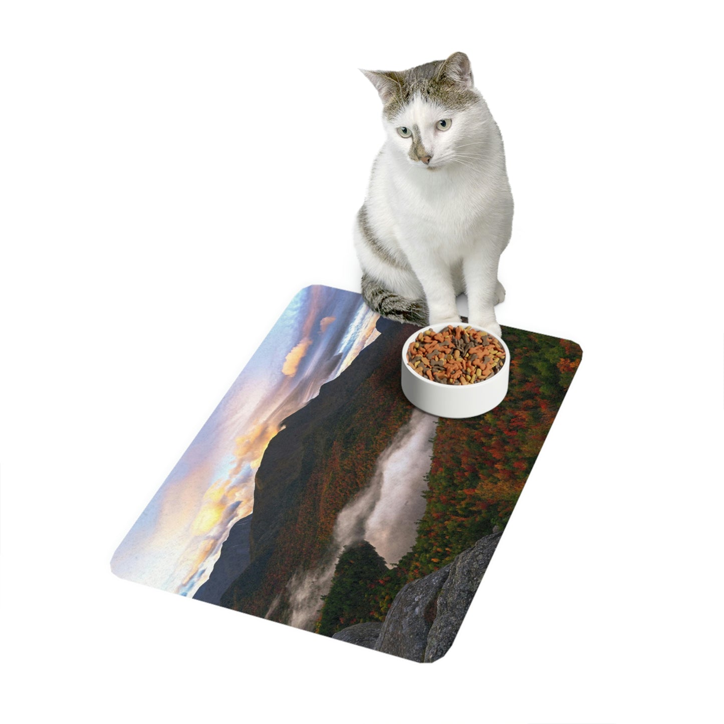 Pet Food Mat - Autumn Sunrise over Heart Lake