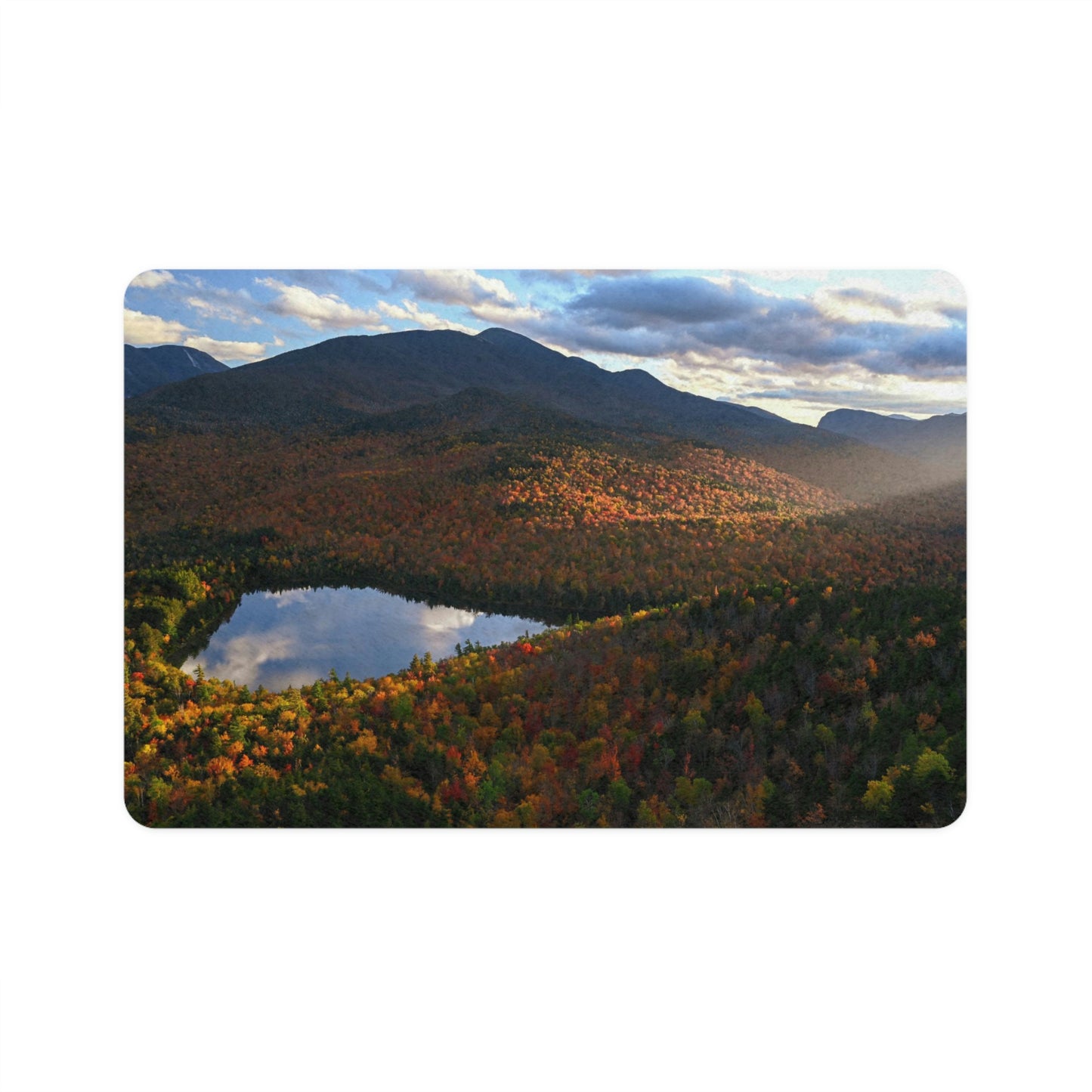 Pet Food Mat - Heart Lake Sun Rays