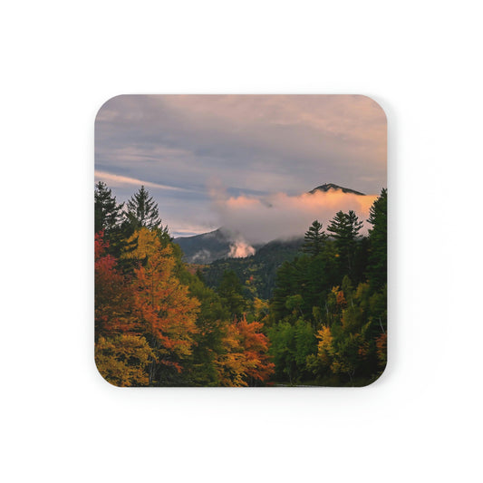 Cork Back Coaster - Autumn Morning from the Ausable River