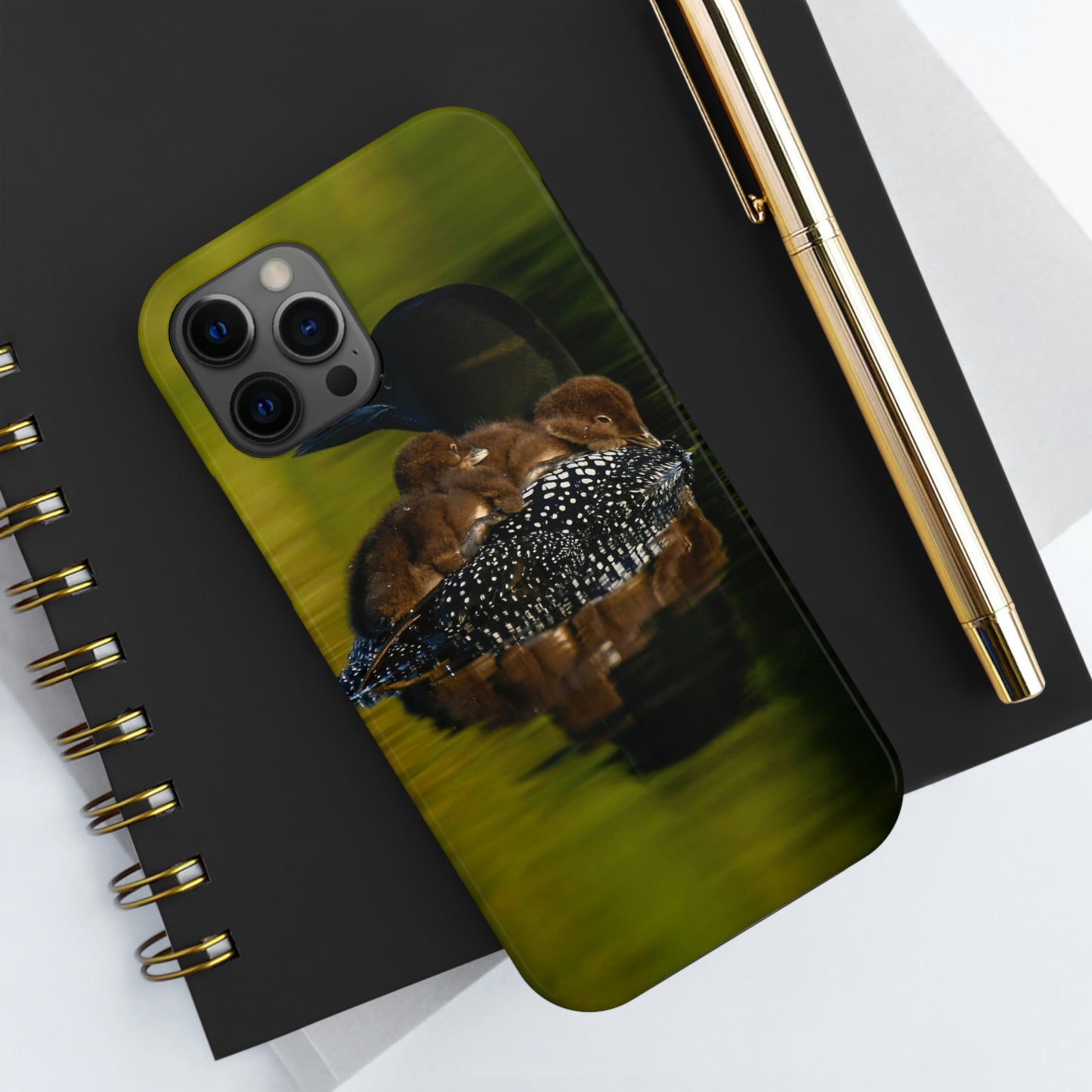 Impact Resistant Phone Case - Mother Loon & Babies