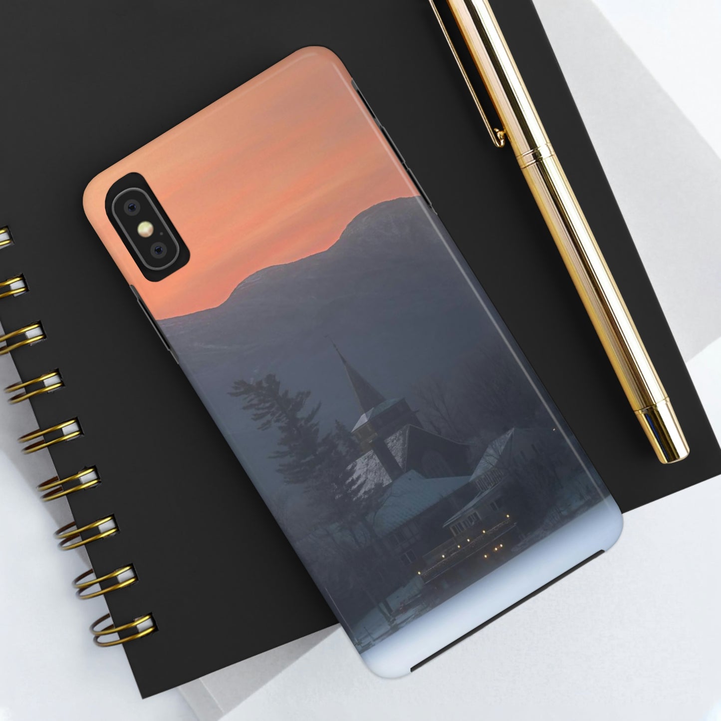 Impact Resistant Phone Case - Mirror Lake Winter Sunrise