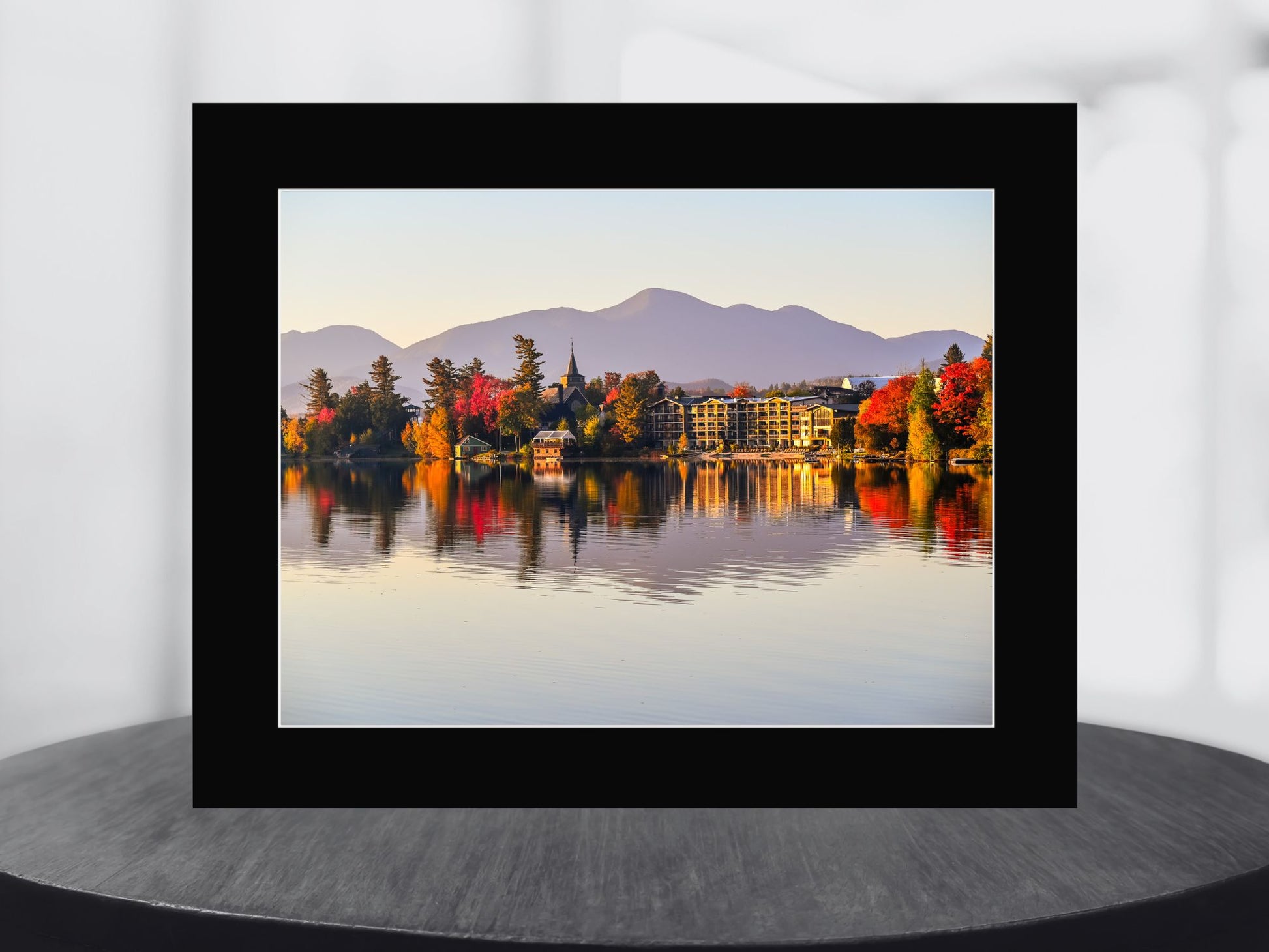 Experience the breathtaking beauty of autumn with Reflecting Autumn's Beauty - Mirror Lake wall art