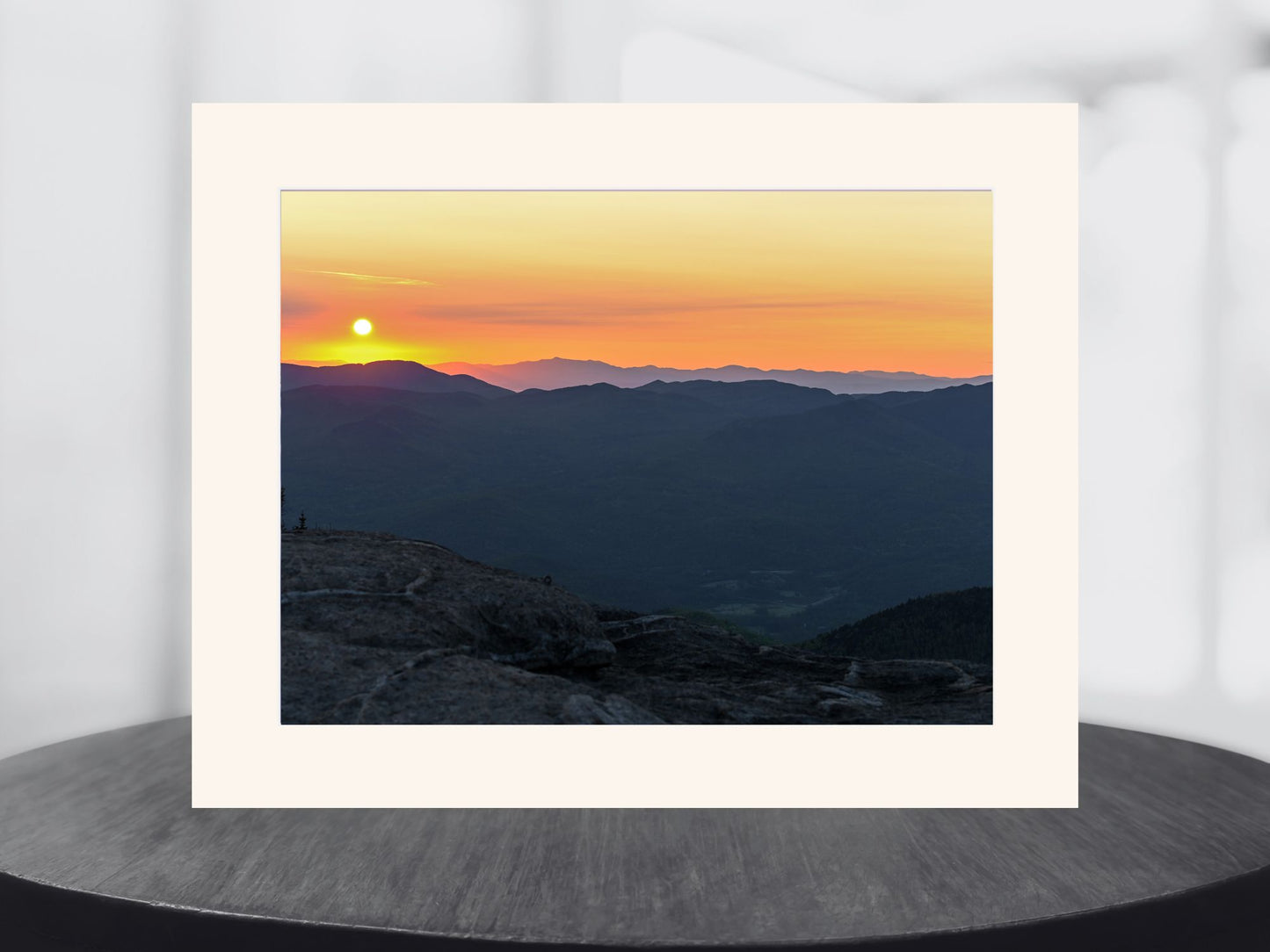 Sunrise on the Adirondack mountains 