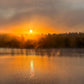 Misty Sunrise Reflections on Mirror Lake, Lake Placid NY