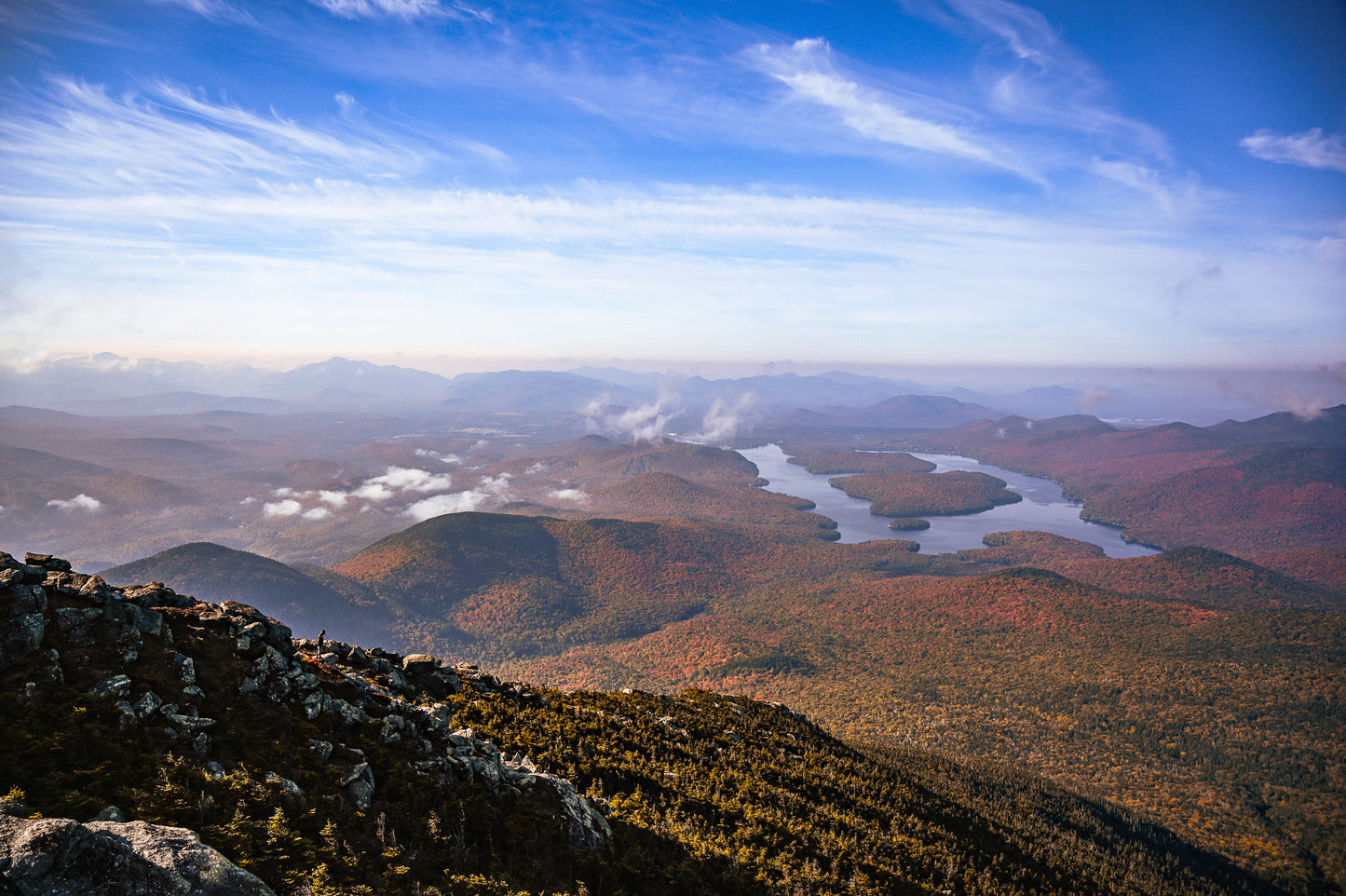 Autumn Dawn View of Lake Placid from Whiteface