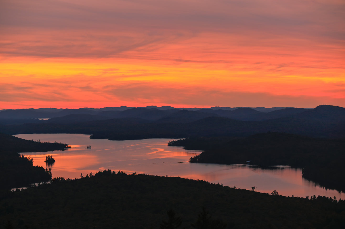 Apricot Skies over Little Tupper Lake