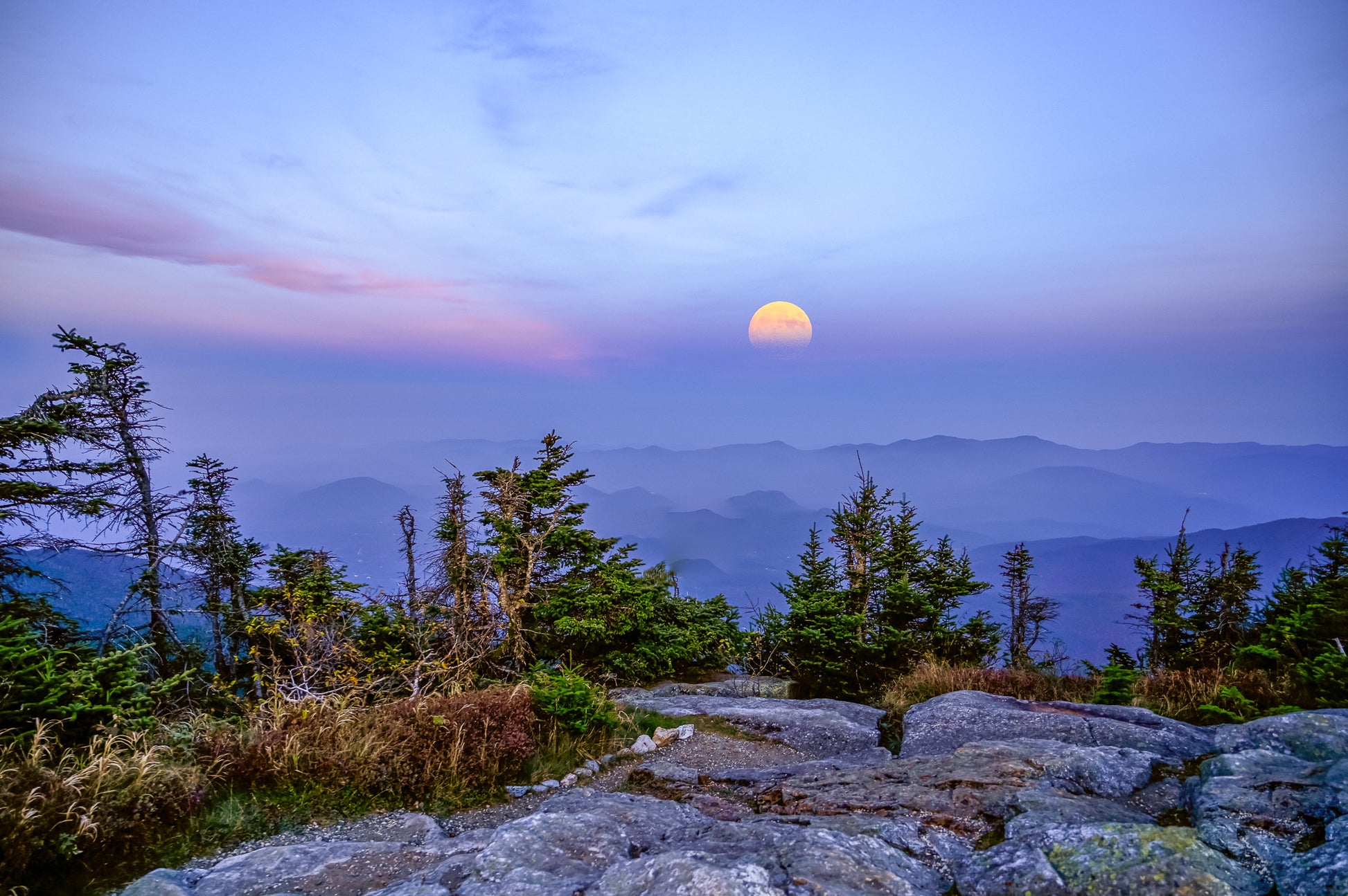 Harvest Moonrise from Whiteface Mountain print